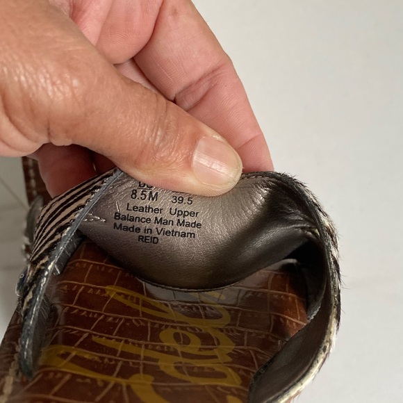 Sam Edelman Reid calf hair zebra print slide wedge sandals 8.5M - Picture 13 of 16